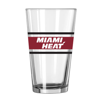 Miami Heat 16oz Stripe Pint Glass - Logo Brands