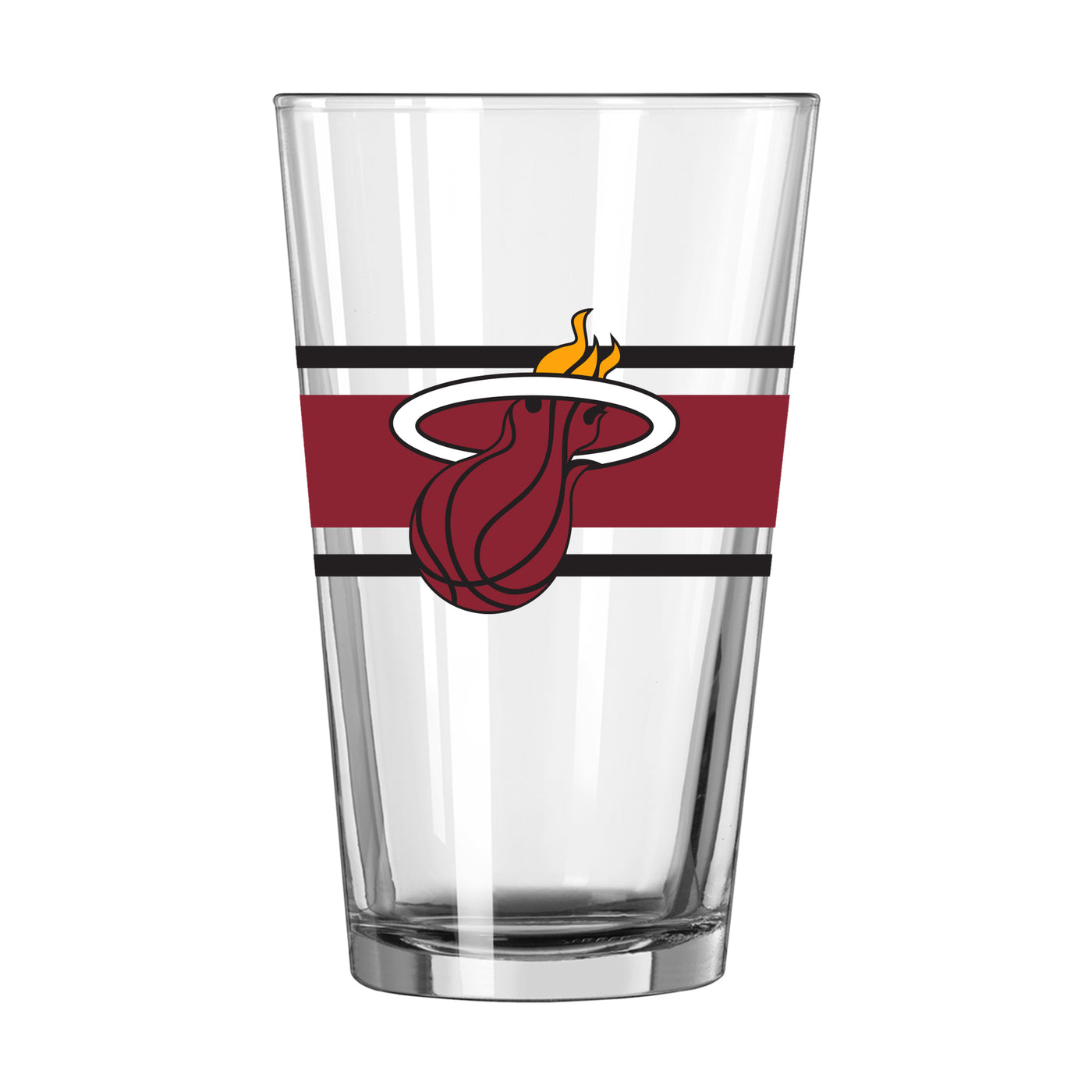 Miami Heat 16oz Stripe Pint Glass - Logo Brands