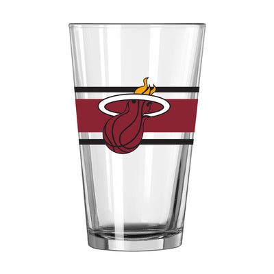 Miami Heat 16oz Stripe Pint Glass - Logo Brands