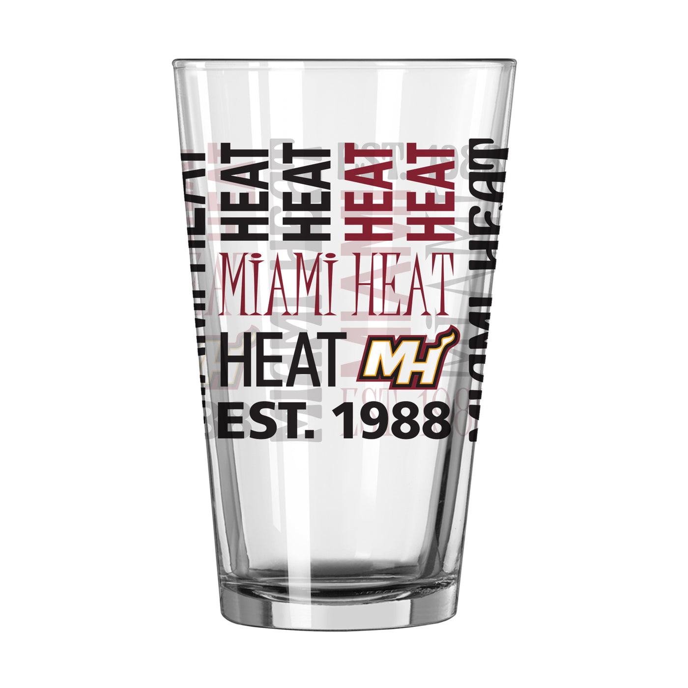 Miami Heat 16oz Spirit Pint Glass - Logo Brands