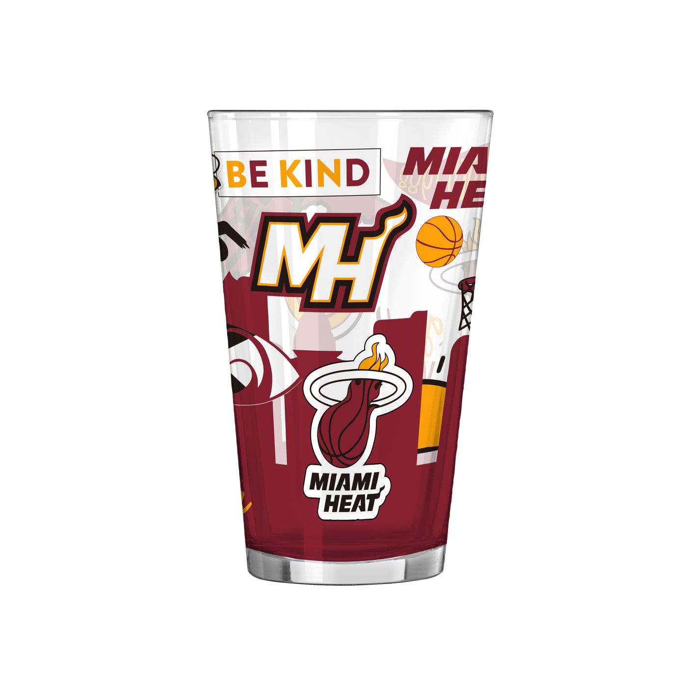 Miami Heat 16oz Native Pint Glass - Logo Brands