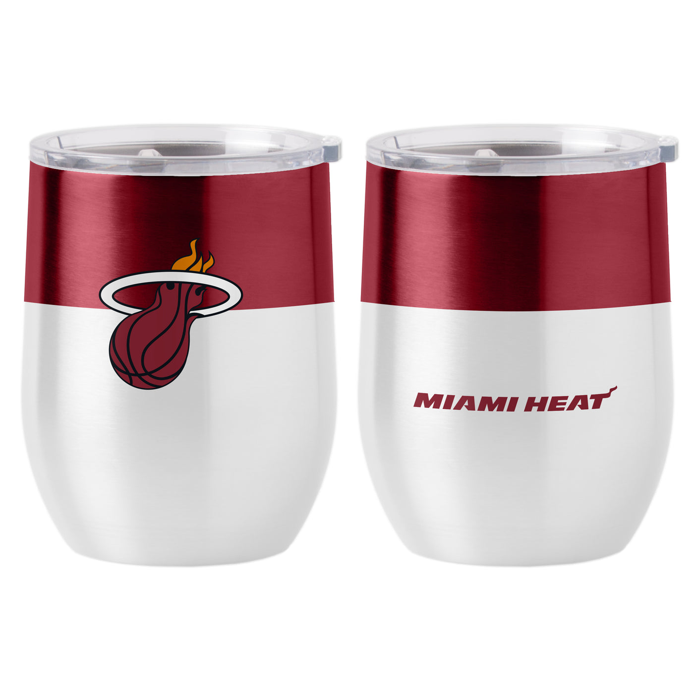 Miami Heat Color Block 16 oz Stainless Curved Beverage