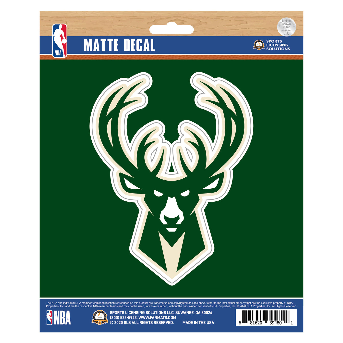 NBA - Milwaukee Bucks Matte Decal