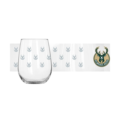 Milwaukee Bucks 16oz Satin Etch Curved Beverage Glass