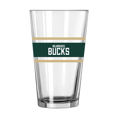 Milwaukee Bucks 16oz Stripe Pint Glass