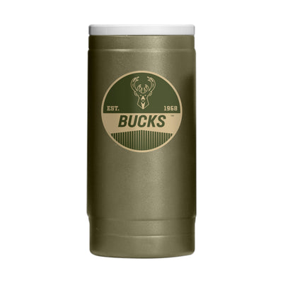 Milwaukee Bucks 12oz Badge Powdercoat SlimCan Coolie