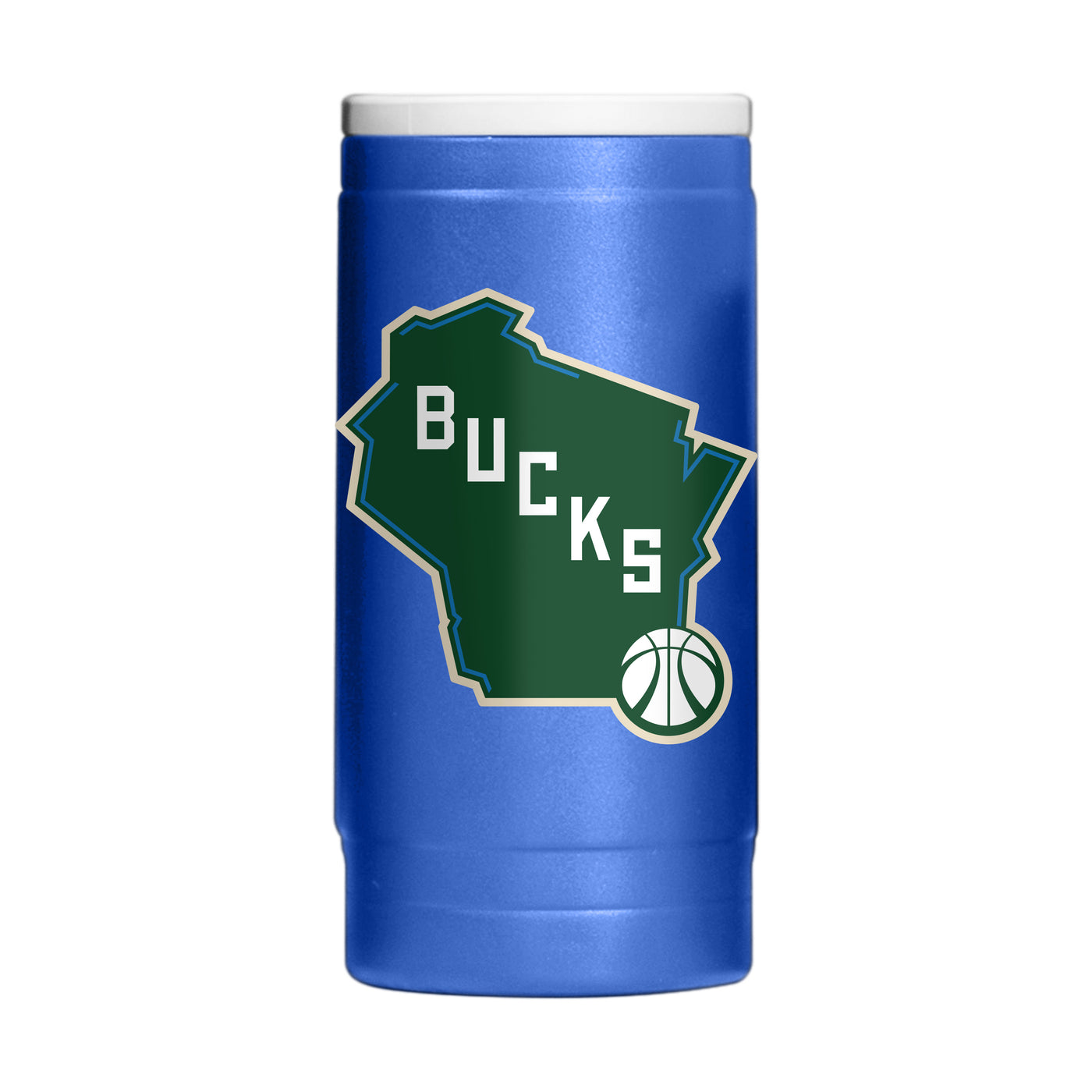 Milwaukee Bucks 12oz State Logo Powder Coat Slim Can Coolie