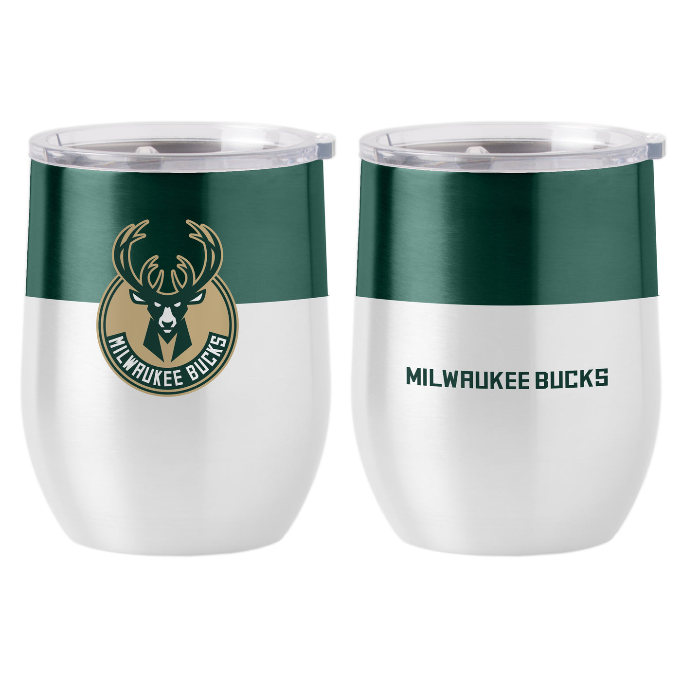 Milwaukee Bucks Color Block 16 oz Stainless Curved Beverage
