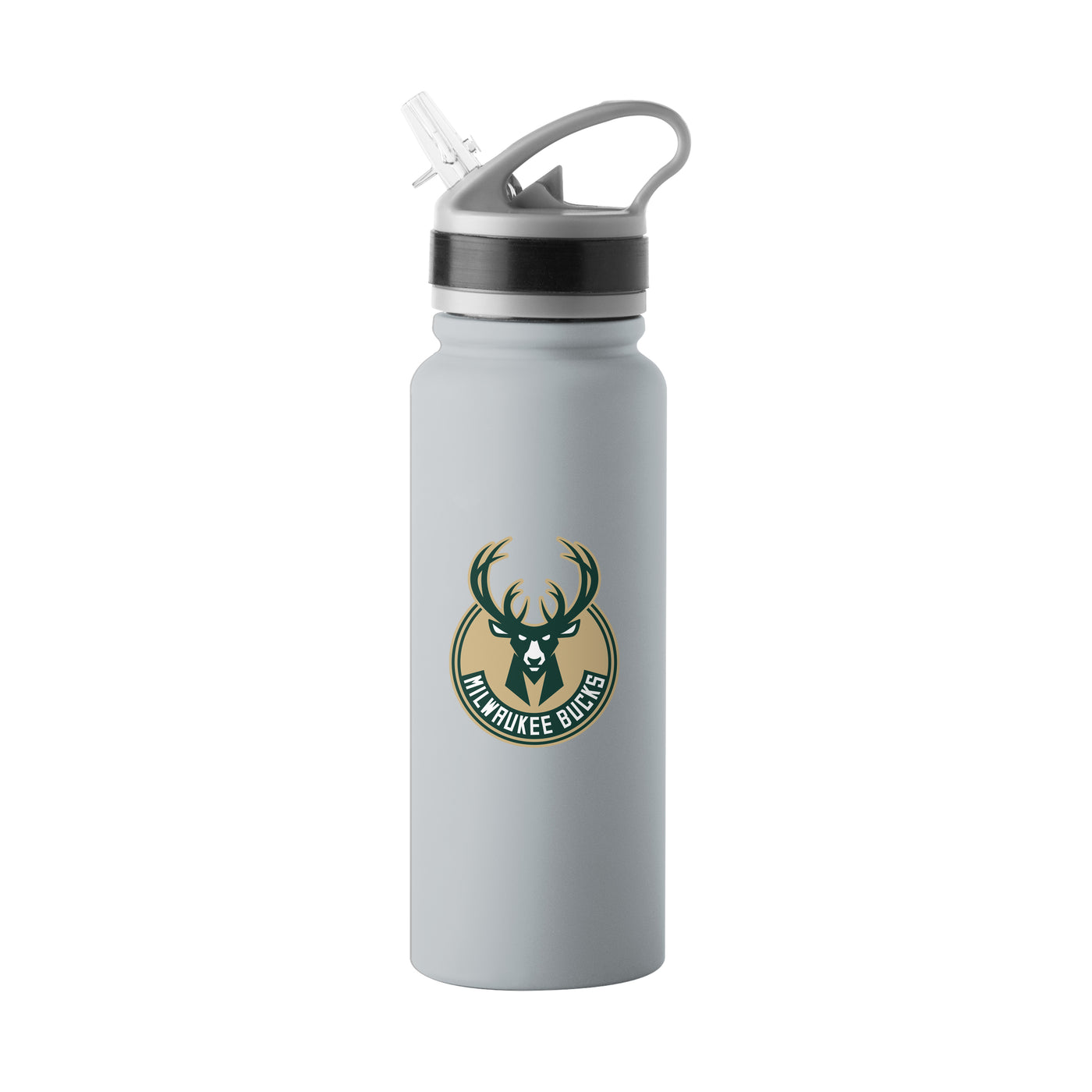 Milwaukee Bucks 25oz Gray Logo SingleWall FlipTop Bottle