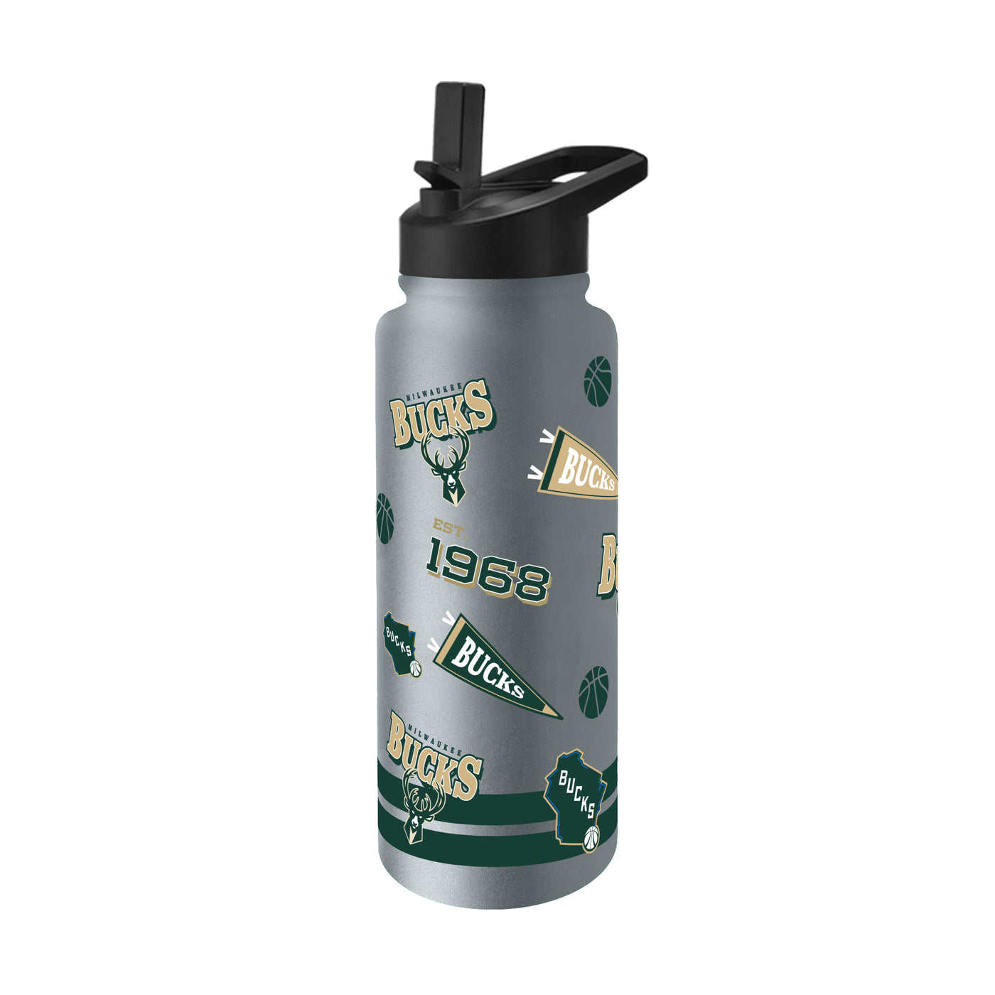 Milwaukee Bucks 34oz TJX Native Quencher Bottle