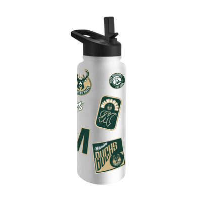 Milwaukee Bucks 34oz White Dreamweave Quencher Bottle