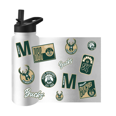 Milwaukee Bucks 34oz White Dreamweave Quencher Bottle