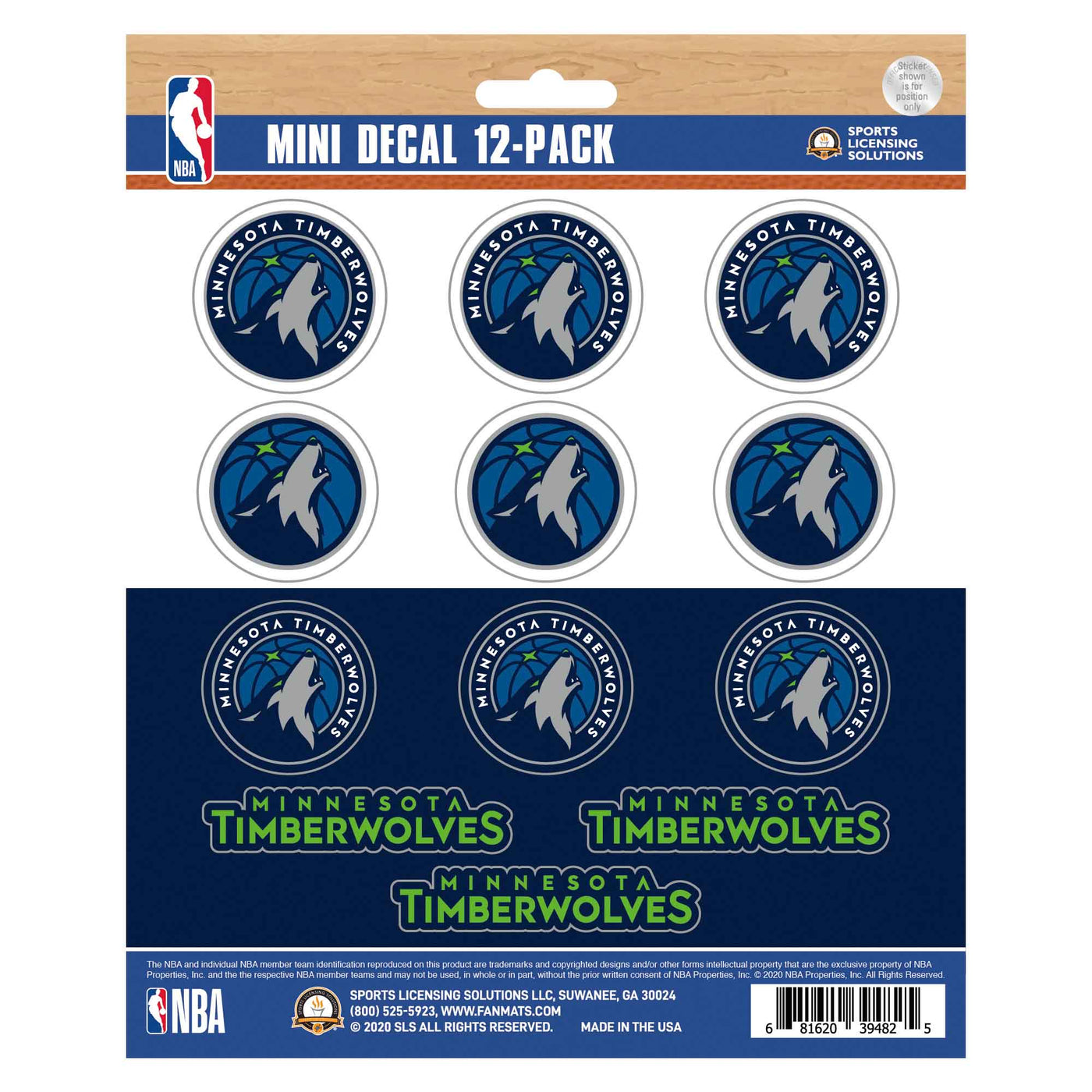 NBA - Minnesota Timberwolves Mini Decal 12-pk