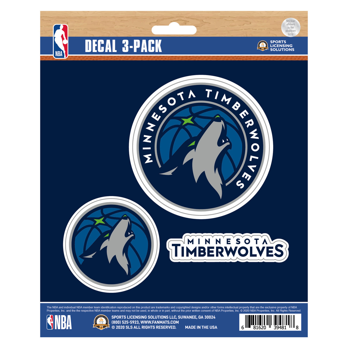 NBA - Minnesota Timberwolves Decal 3-pk
