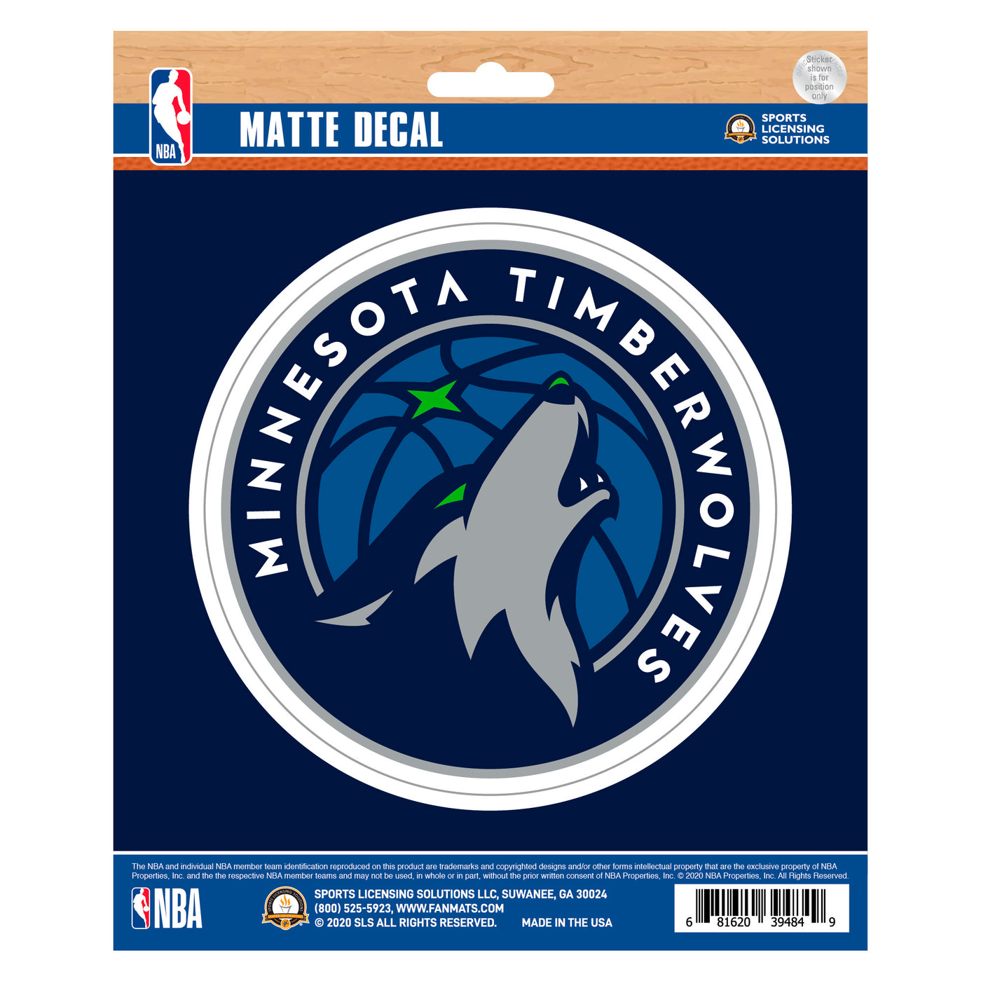 NBA - Minnesota Timberwolves Matte Decal