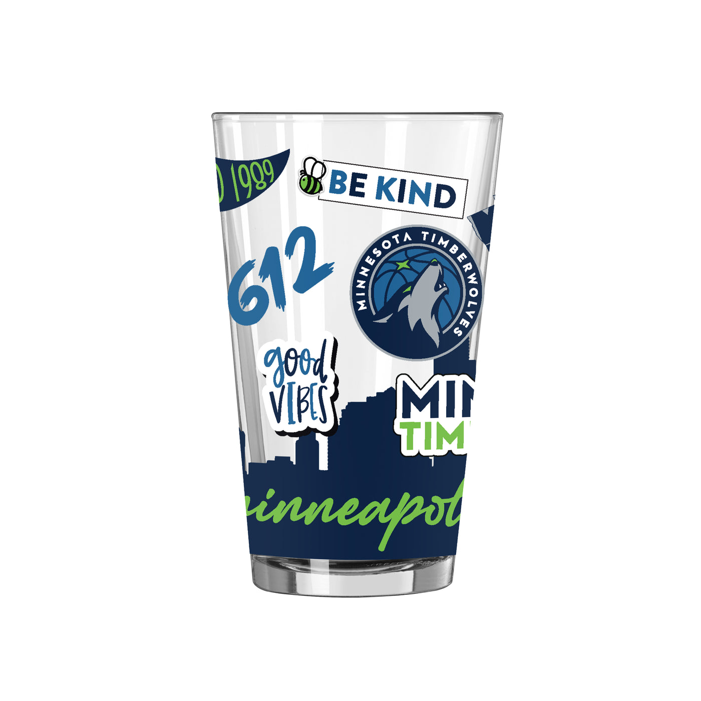 Minnesota Timberwolves 16oz Native Pint Glass