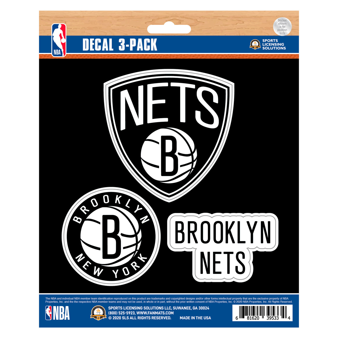 NBA - Brooklyn Nets Decal 3-pk