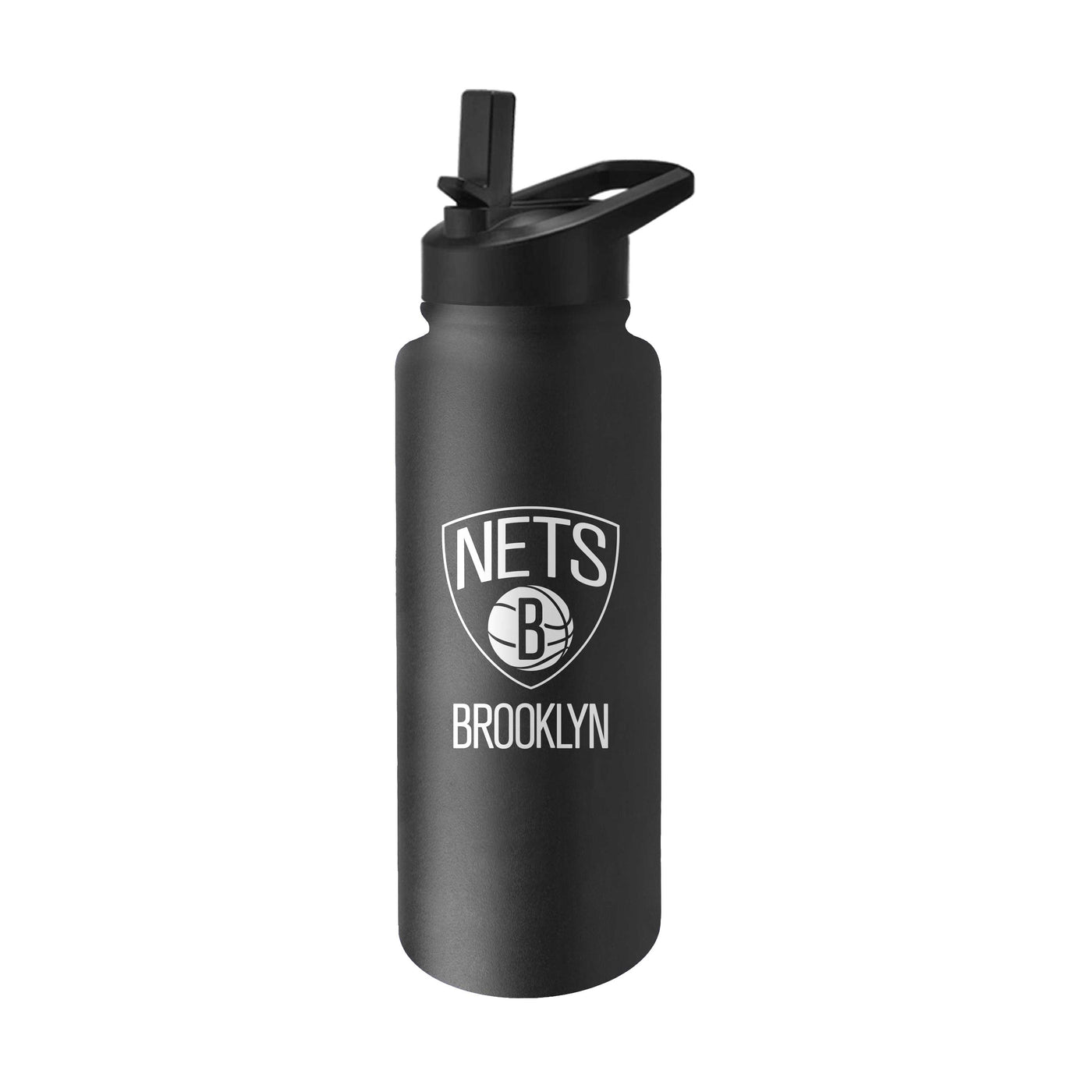 Brooklyn Nets Quencher Logo Flip Top Water Bottle - Logo Brands