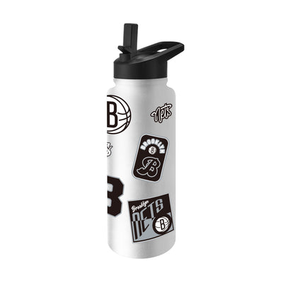 Brooklyn Nets 34oz White Dreamweave Quencher Bottle