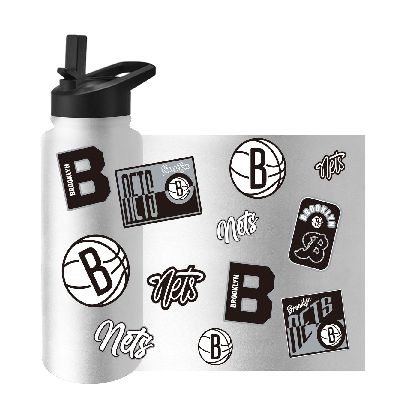 Brooklyn Nets 34oz White Dreamweave Quencher Bottle