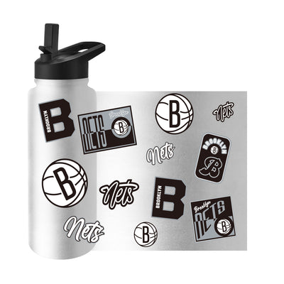 Brooklyn Nets 34oz White Dreamweave Quencher Bottle