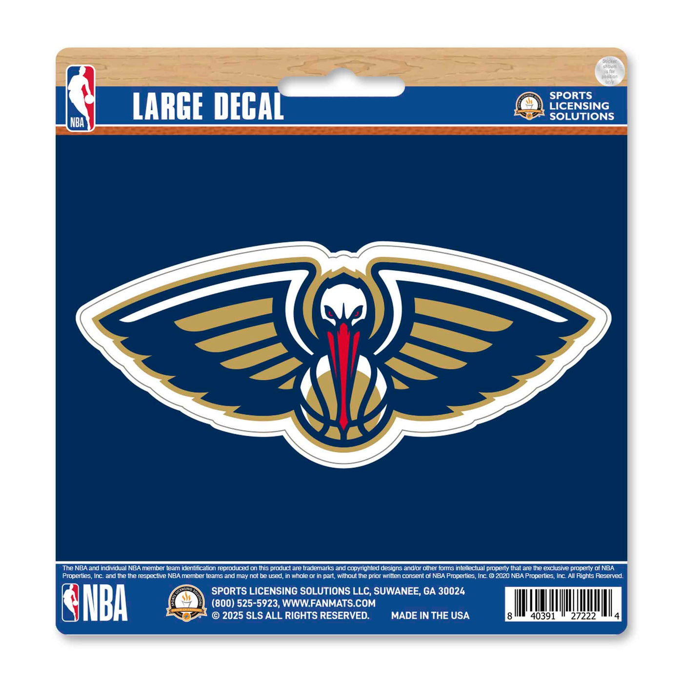 NBA - New Orleans Pelicans Large Decal