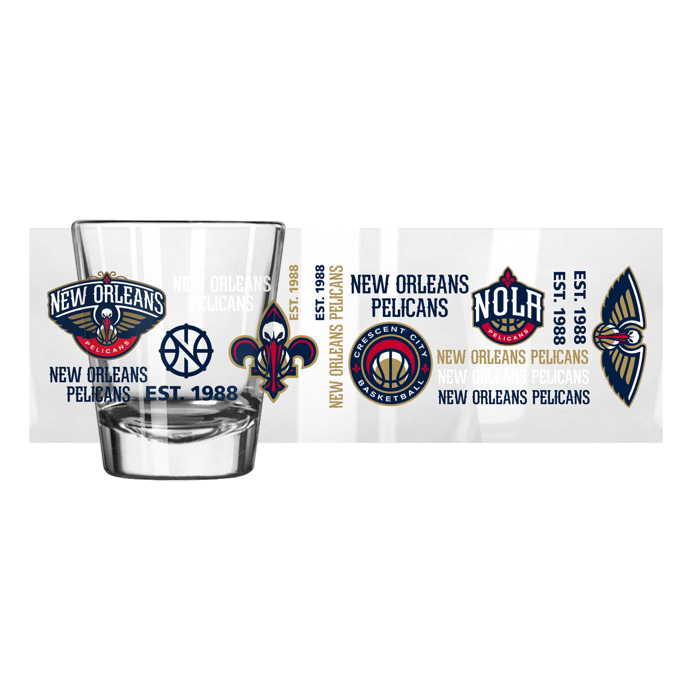 New Orleans Pelicans 2oz Spirit Shot Glass