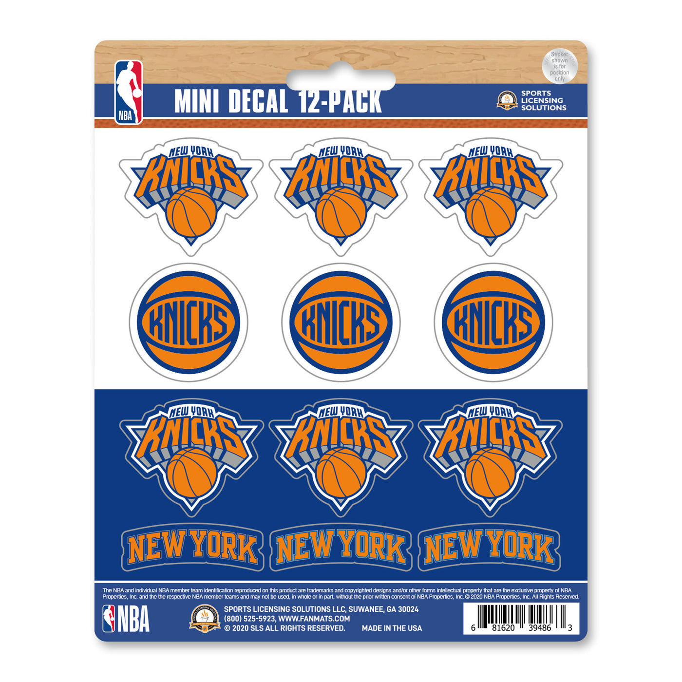 NBA - New York Knicks Mini Decal 12-pk