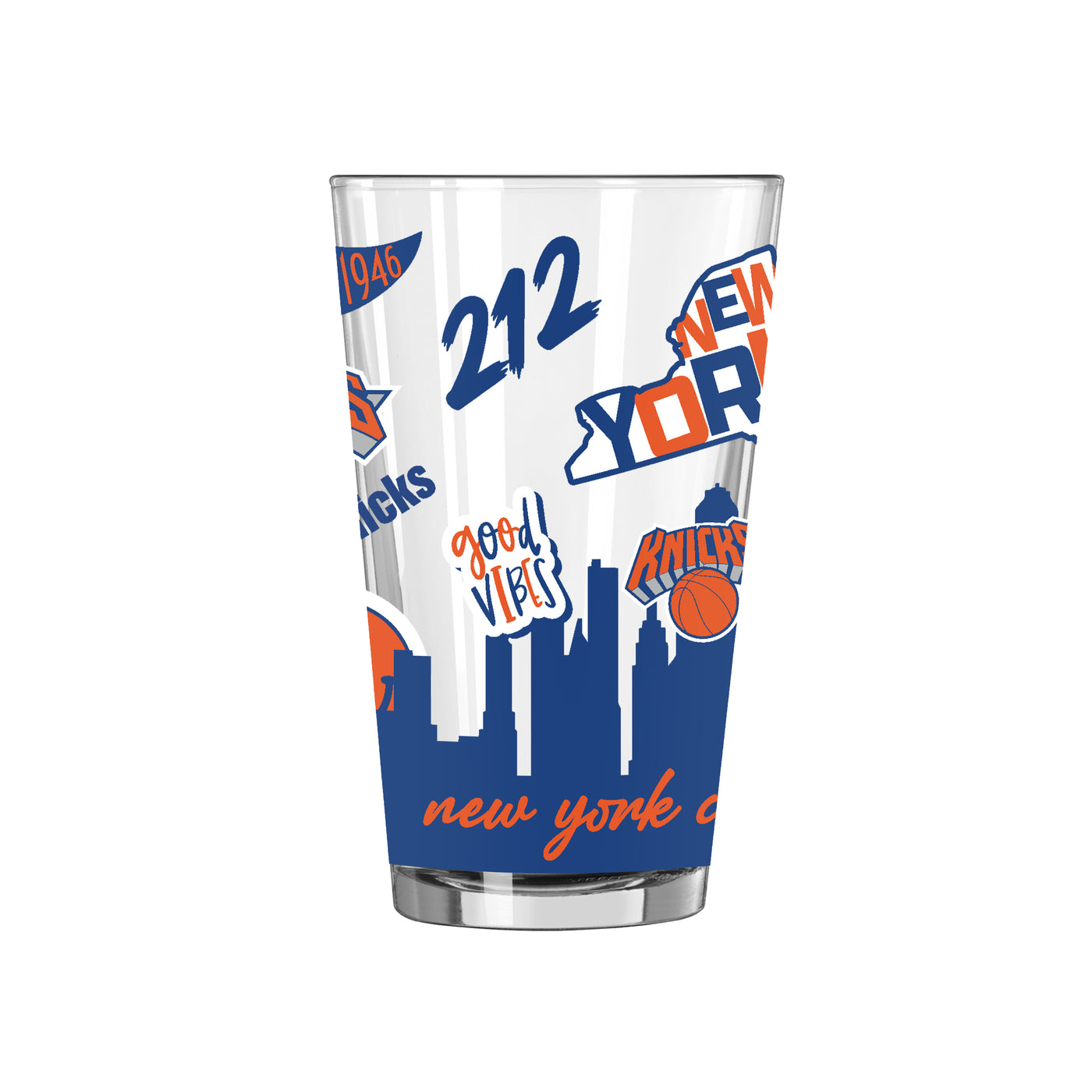 NY Knicks 16oz Native Pint Glass