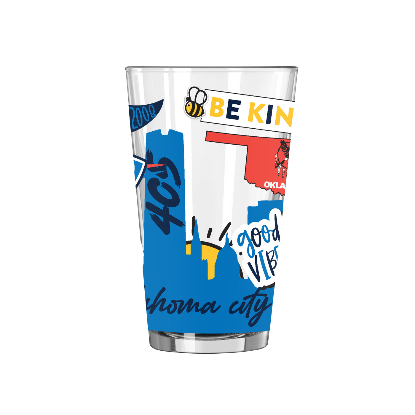 Oklahoma City Thunder 16oz Native Pint Glass