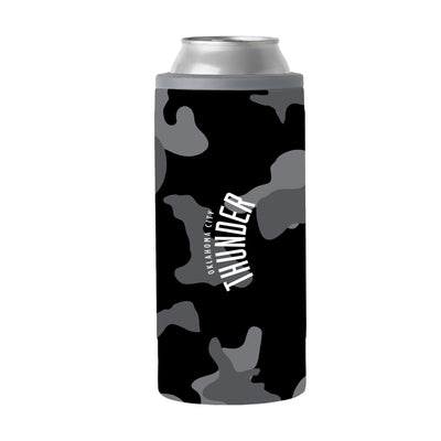 Oklahoma City Thunder Black Camo 12oz Slim Can Coolie - Logo Brands