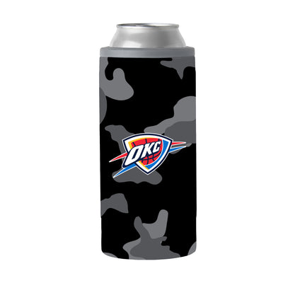 Oklahoma City Thunder Black Camo 12oz Slim Can Coolie - Logo Brands