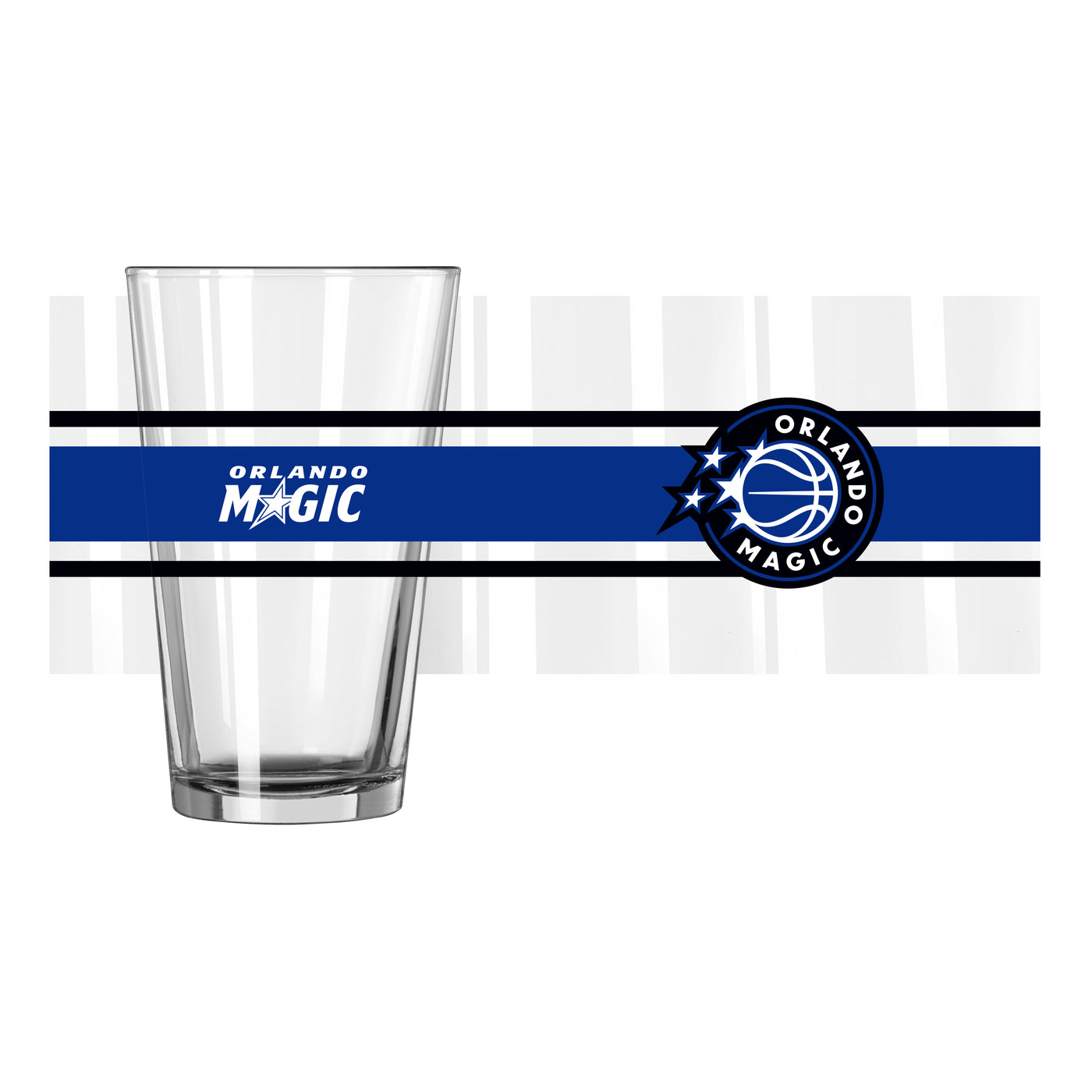 Orlando Magic 16oz Stripe Pint Glass - Logo Brands