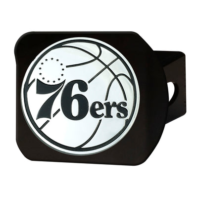 NBA - Philadelphia 76ers Chrome on Black Hitch Cover