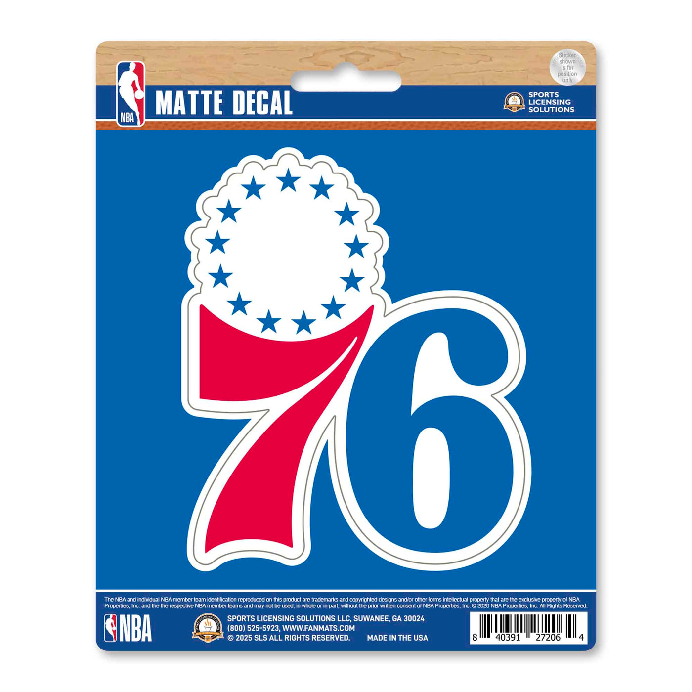 NBA - Philadelphia 76ers Matte Decal