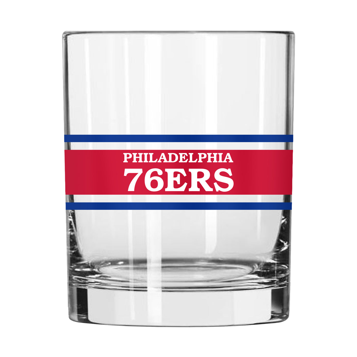 Philadelphia 76ers 14oz Stripe Rocks Glass