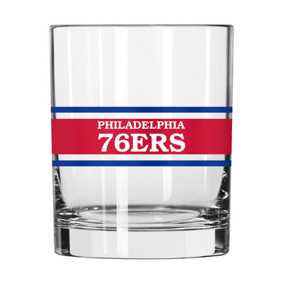 Philadelphia 76ers 14oz Stripe Rocks Glass