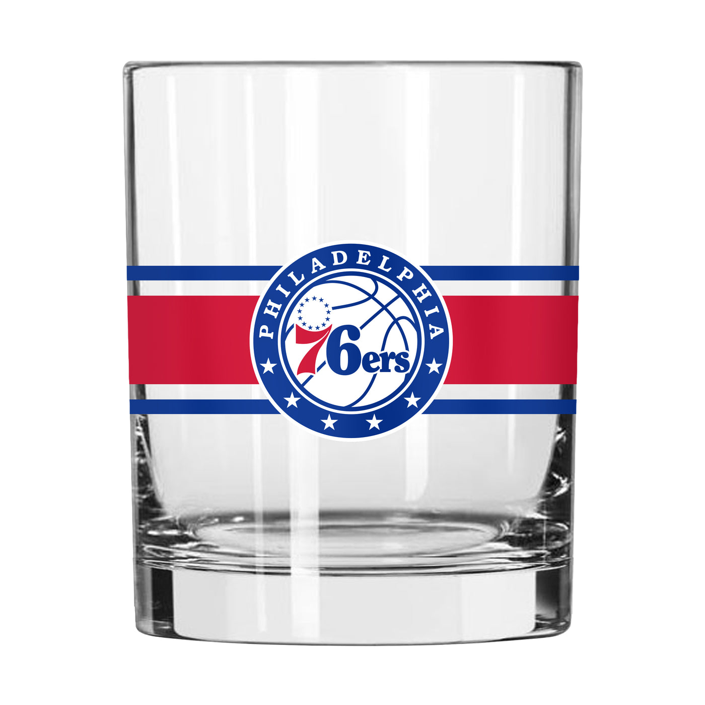 Philadelphia 76ers 14oz Stripe Rocks Glass
