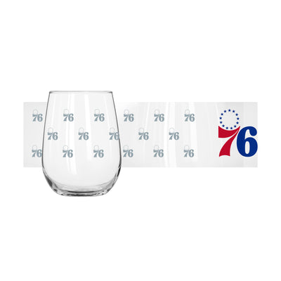 Philadelphia 76ers 16oz Satin Etch Curved Beverage Glass