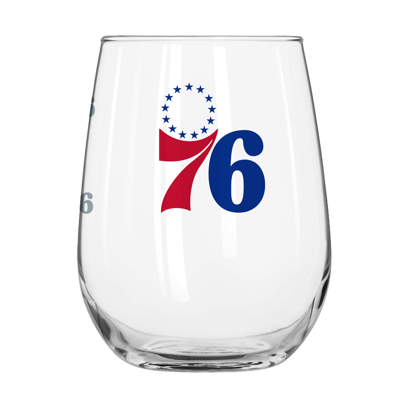 Philadelphia 76ers 16oz Satin Etch Curved Beverage Glass