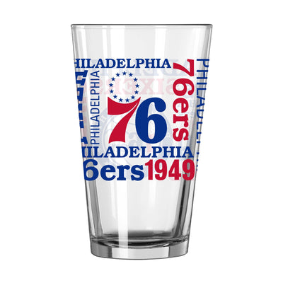 Philadelphia 76ers 16oz Spirit Pint Glass - Logo Brands