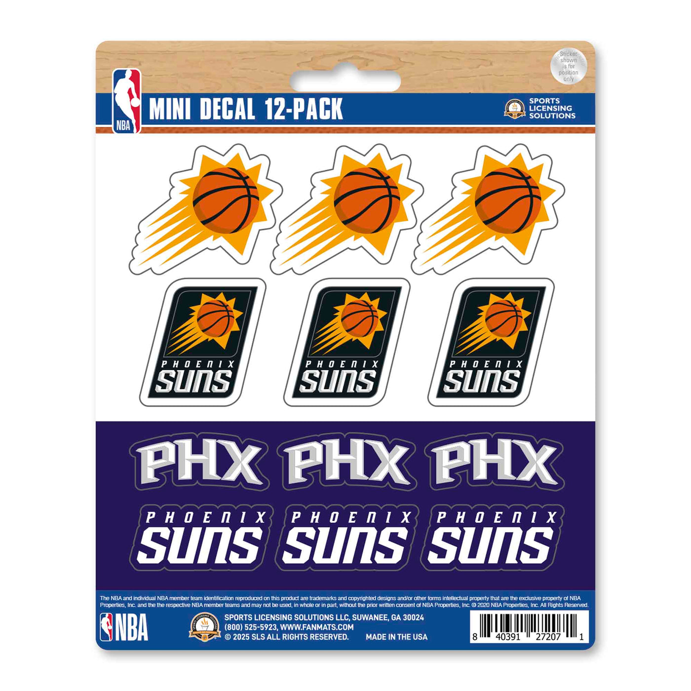 NBA - Phoenix Suns Mini Decal 12-pk