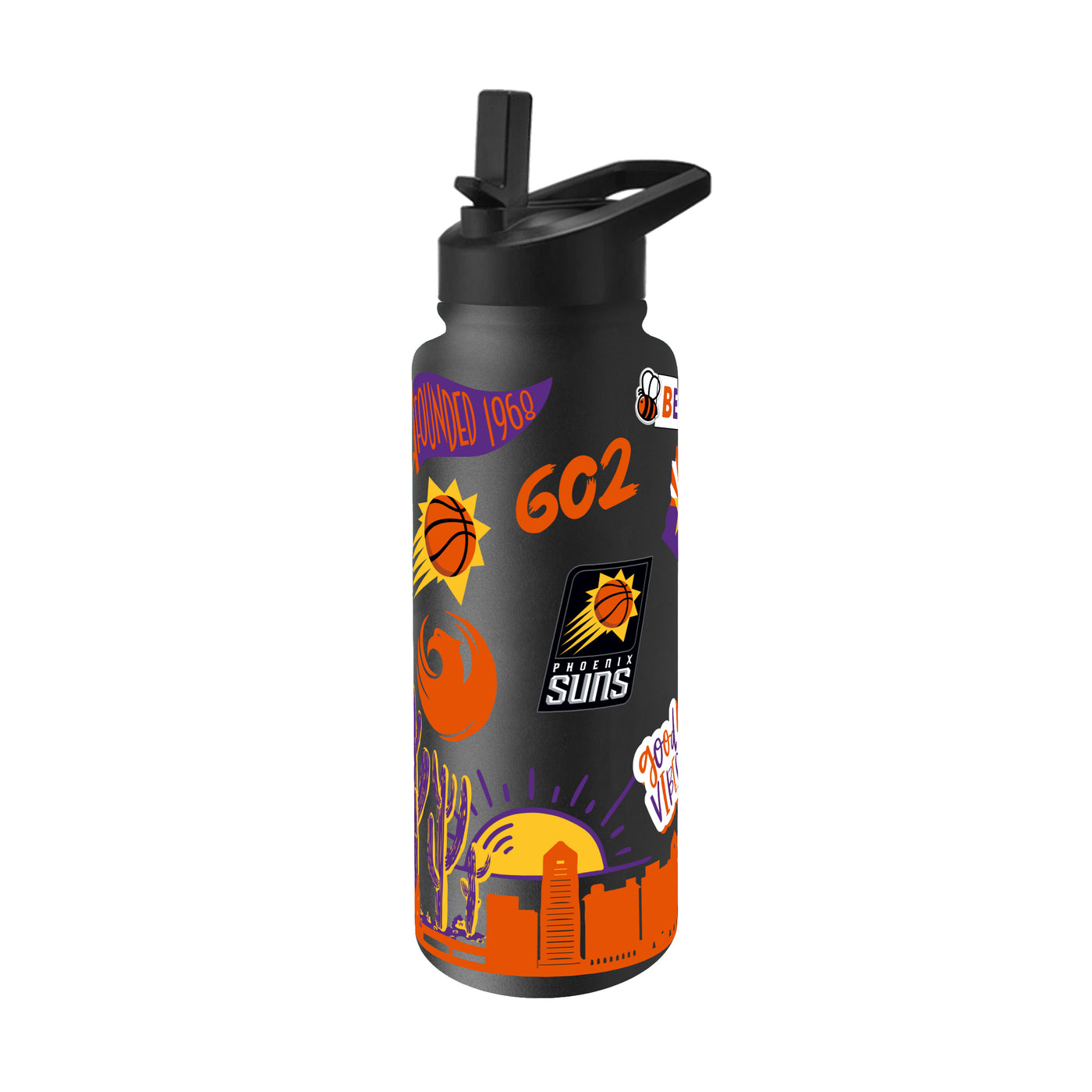 Phoenix Suns 34oz Black Native Quencher Bottle