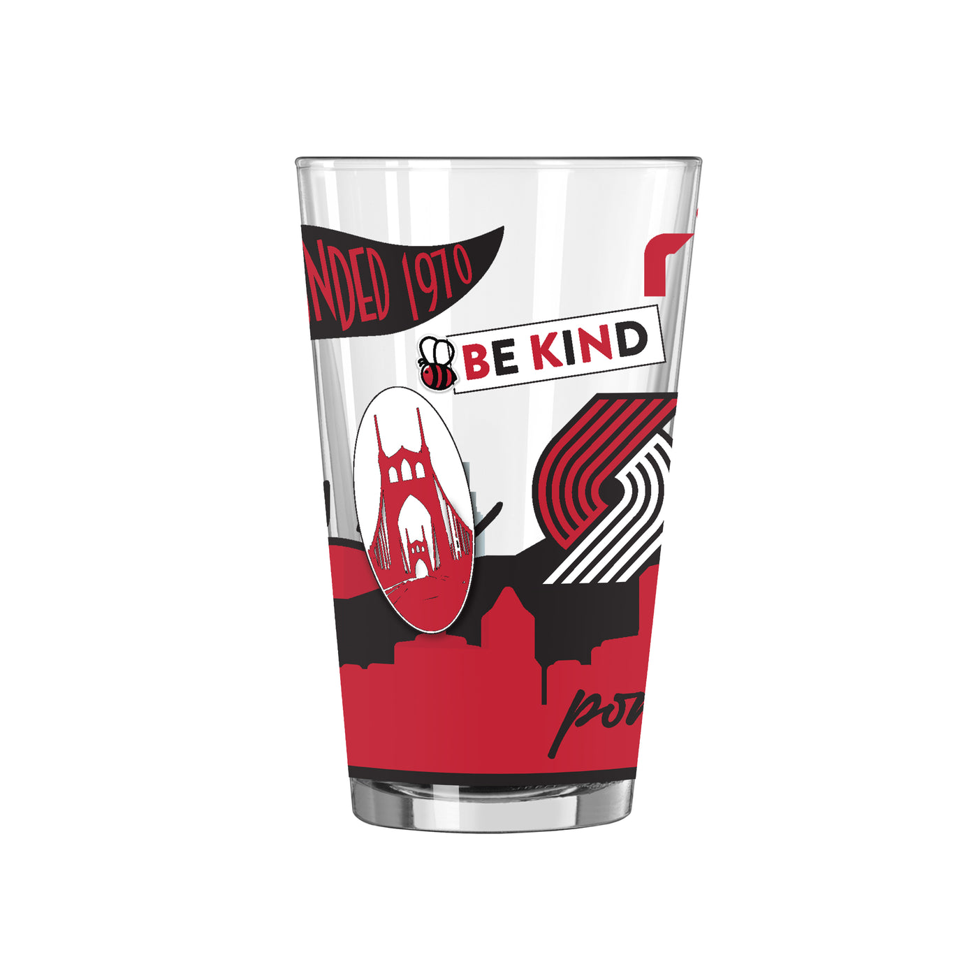 Portland Trail Blazers 16oz Native Pint Glass