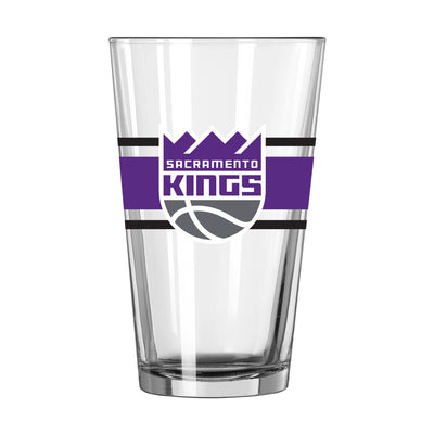 Sacramento Kings 16oz Stripe Pint Glass - Logo Brands