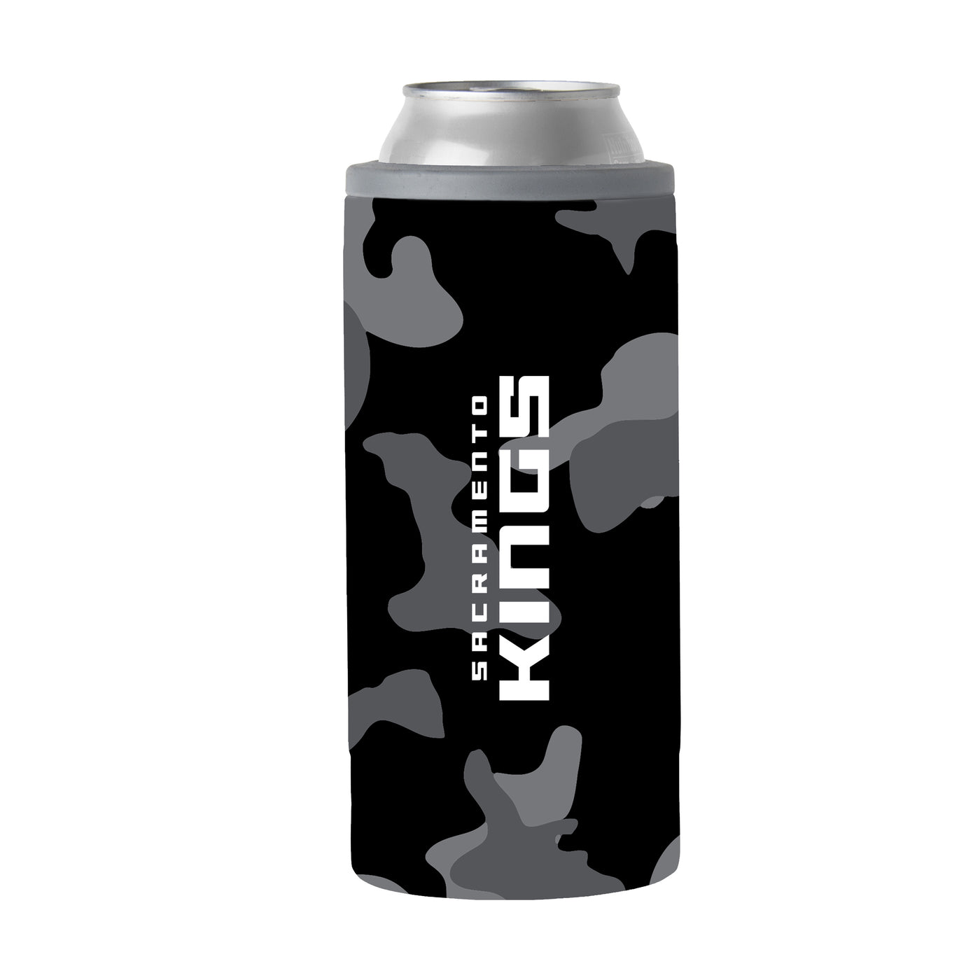 Sacramento Kings Black Camo 12oz Slim Can Coolie