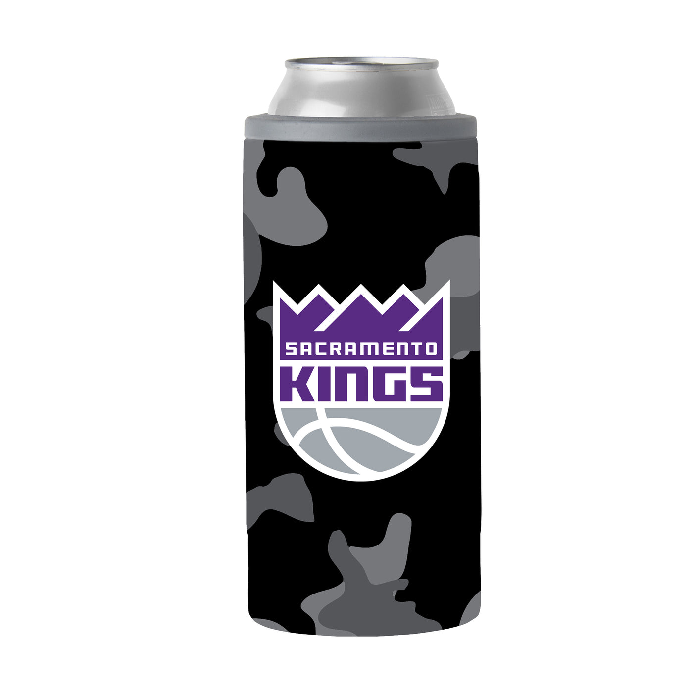 Sacramento Kings Black Camo 12oz Slim Can Coolie