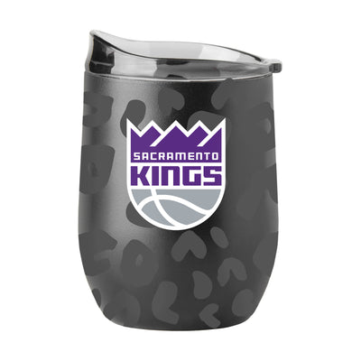 Sacramento Kings Leopard 16oz Black Powder Coat Curved Beverage - Logo Brands