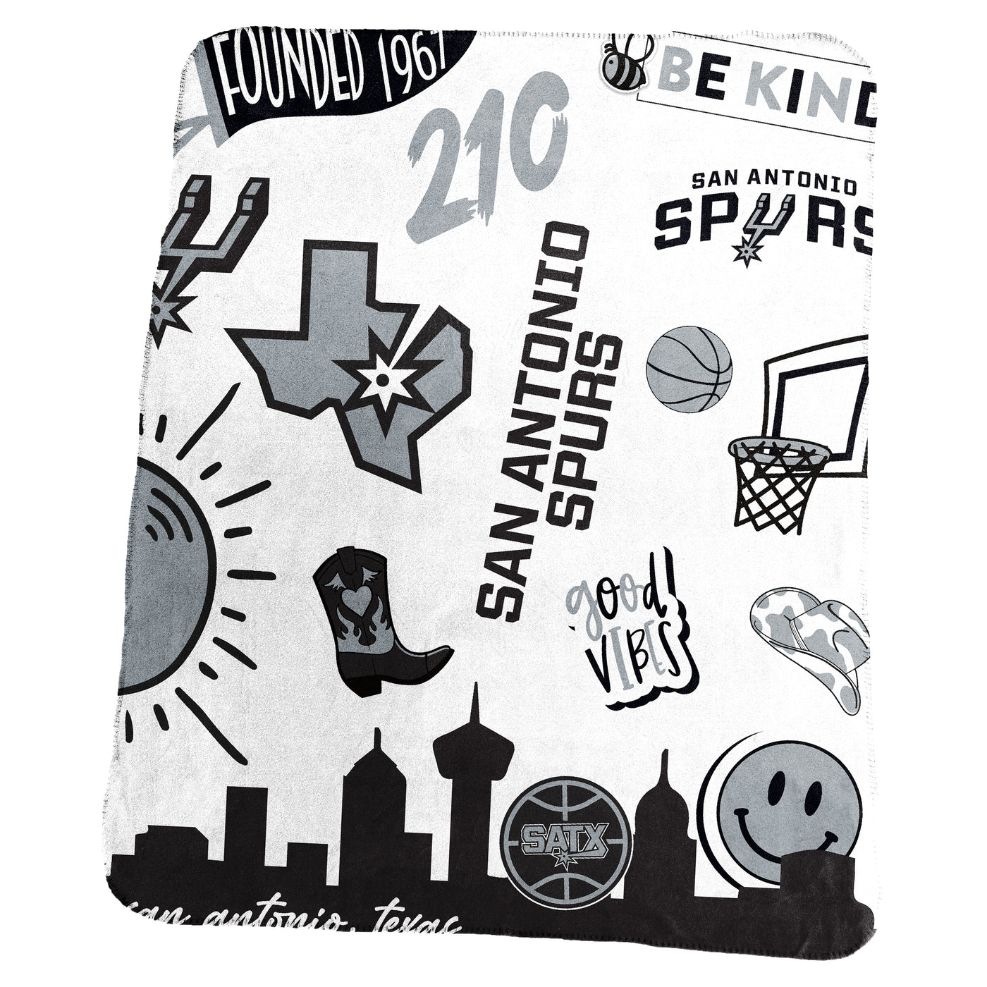 San Antonio Spurs Classic Native Fleece Throw