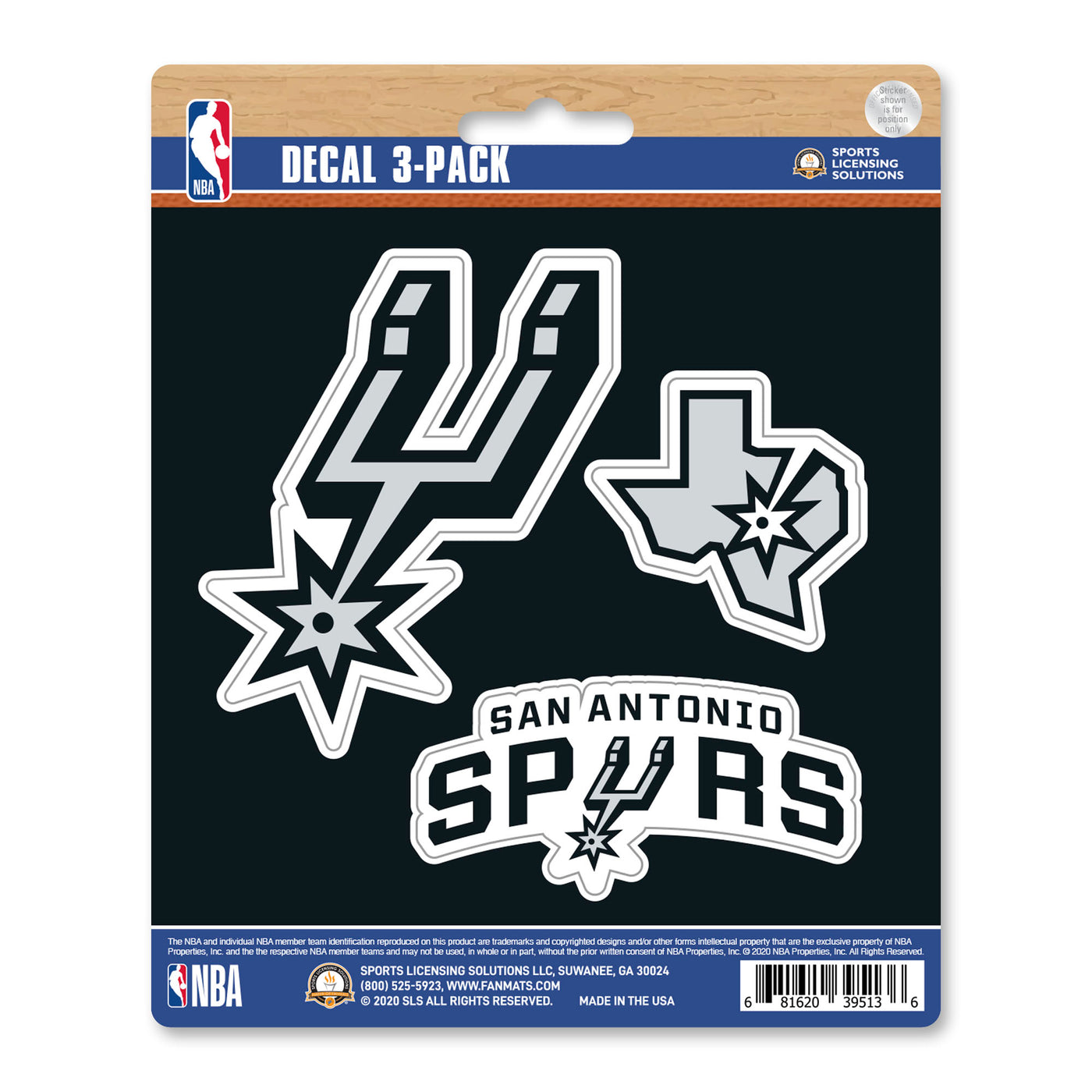 NBA - San Antonio Spurs Decal 3-pk